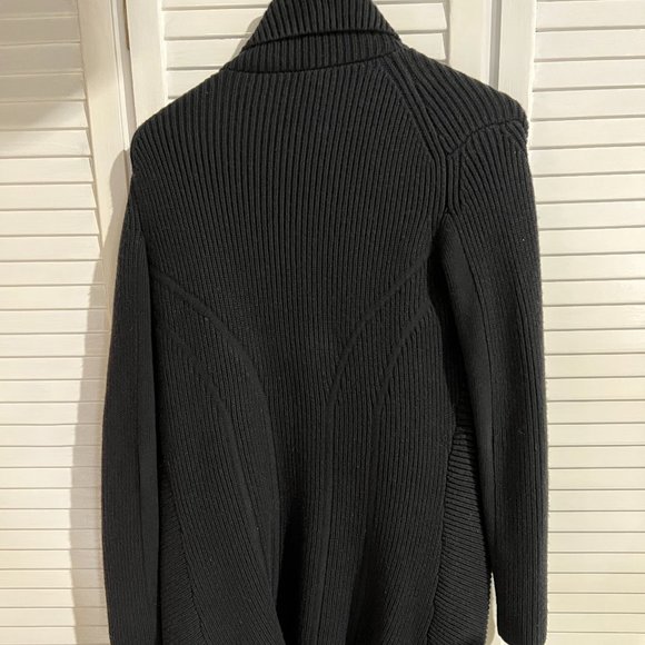 Kookai Size 2 ( AUS 12)  Black Thick Wool Blend Cardigan Waterfall Open Style - Picture 5 of 10